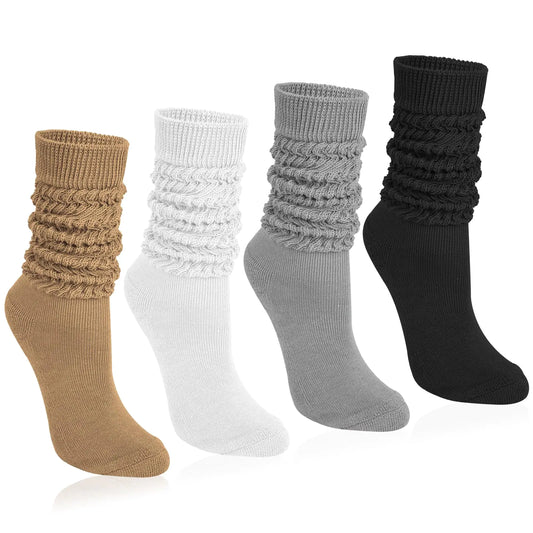 4 Pairs Women Slouch Socks